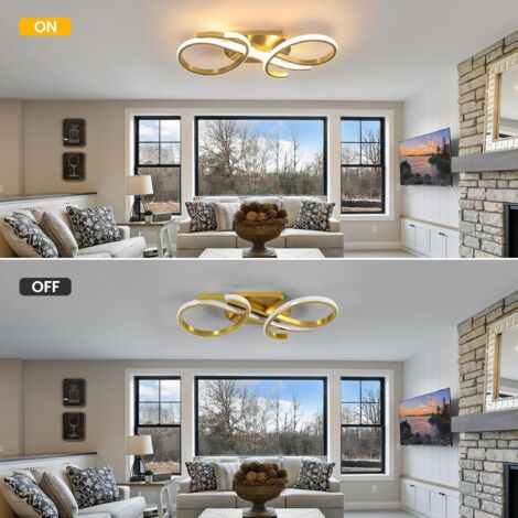 GOECO 36W LED Ceiling Light, Warm White 3000K, Modern Acrylic Lighting Fixture for Living Room, Bedroom, Dining Room, Kitchen [Energy Class E]