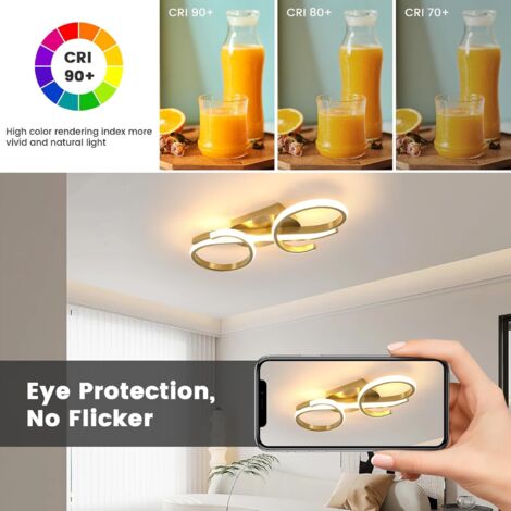 GOECO 36W LED Ceiling Light, Warm White 3000K, Modern Acrylic Lighting Fixture for Living Room, Bedroom, Dining Room, Kitchen [Energy Class E]