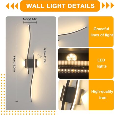 DELIPOP Wall Sconce, White Spiral Modern LED Wall Sconce Lighting, 3000K Warm Light Indoor Aluminum Bedside Wall Lamp Creative Modern Wall Light For Hallway, Bedroom, Living Room, Bathroom - View #4