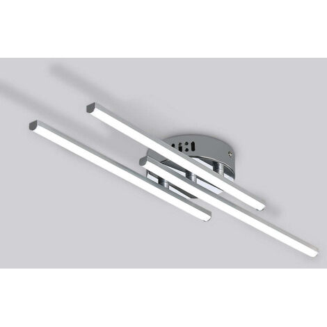 GOECO  COECO Triple Strip LED Ceiling Light 18W, 6000K Bright White, Silver 37cm Slim Design for Living Room/Kitchen/Office - Energy-Saving & Modern, 220V