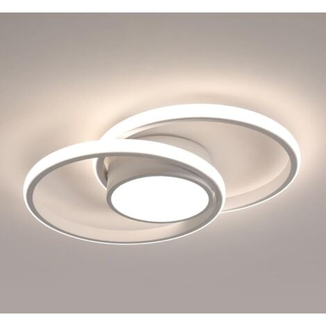 GOECO  LED Ceiling Light, Round 42W Ceiling Lamp, Modern Ceiling Light for Bedroom Bathroom Kitchen Living Room Office, Natural Light 4500K, Length 40cm, White