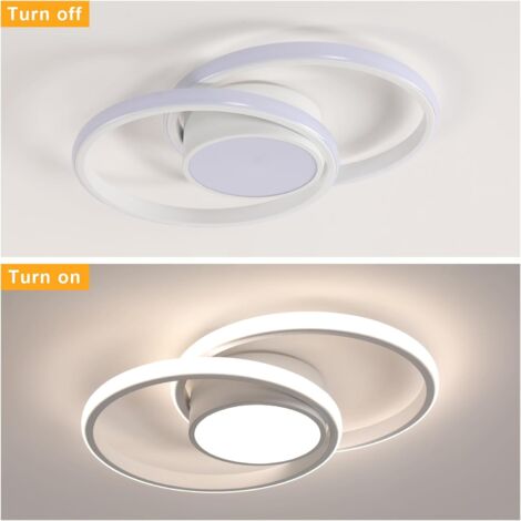 GOECO  LED Ceiling Light, Round 42W Ceiling Lamp, Modern Ceiling Light for Bedroom Bathroom Kitchen Living Room Office, Natural Light 4500K, Length 40cm, White