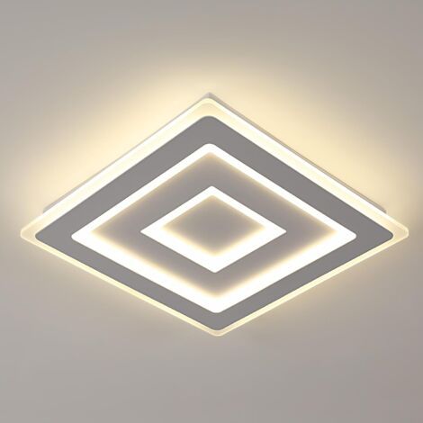 GOECO Modern LED Square Ceiling Light, 52W LED Ceiling Lamp, White Acrylic Indoor Ceiling Light for Bedroom, Living Room, Corridor, Natural Light 4500K, 40cm (1/5)