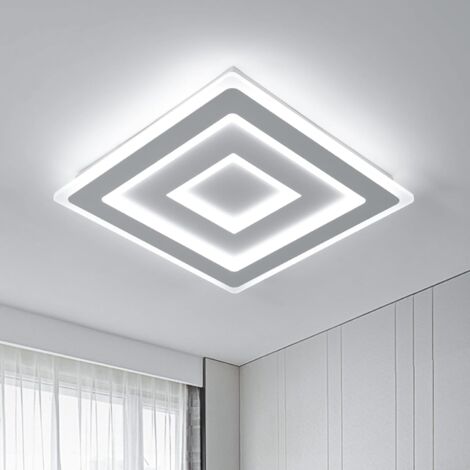 GOECO Modern LED Square Ceiling Light, 52W 5850LM LED Ceiling Lamp, White Acrylic Indoor Ceiling Light for Bedroom, Living Room, Corridor, White Light 6500K, 40cm (1/5)