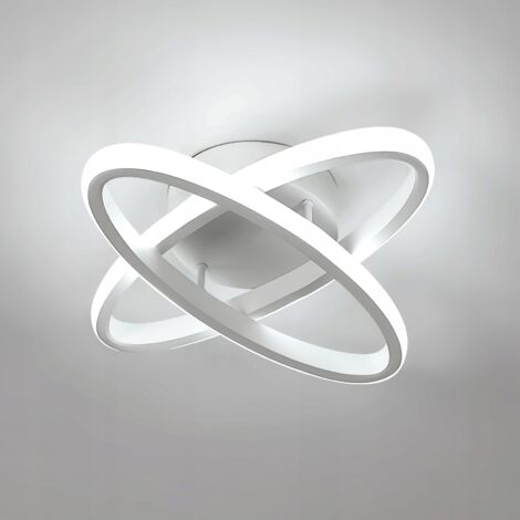 GOECO White Oval Modern LED Ceiling Light, 27W, 6500K Cool Daylight, for Living Room & Bedroom