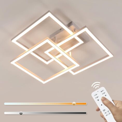 GOECO LED Ceiling Light Living Room Dimmable 62CM, 40W 4500LM Modern Ceiling Lamp White, Ceiling Light Fixture with Remote Control 3000K-6500K, Square Ceiling Light for Bedroom Kitchen (1/5)
