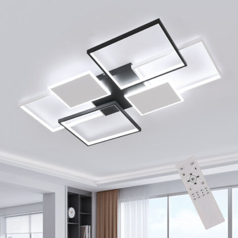 Goeco Geometric LED Ceiling Light 72W Dimmable, Black and White ...
