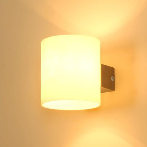 Goeco Wooden LED Wall Light 12W Dimmable, 3 Colour Temperatures 3000K/4500K/6500K, Modern Indoor Sconce with Included Bulb for Living Room Stairs
