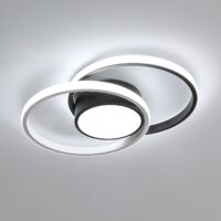 GOECO LED Ceiling Light, Bedroom Ceiling Light Fixture, 42W 4000lm, Round Modern Ceiling Lamp for Bedroom Living Room Kitchen, Dia 40cm (Round, Black) Cool White Light 6500K