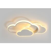 GOECO LED ceiling light, interior decoration ceiling light, white acrylic chandelier 32W, cloud-shaped ceiling lamp for bedroom, living room, dining room, warm light 3000K