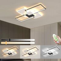 GOECO Rectangular LED Aluminum Ceiling Light - 100W 110x70cm Black/White, Stepless Dimming with 3-Color Temp (3000K-6500K) - Modern Energy-Saving Lighting for Living Room, Bedroom, Kitchen & Office -