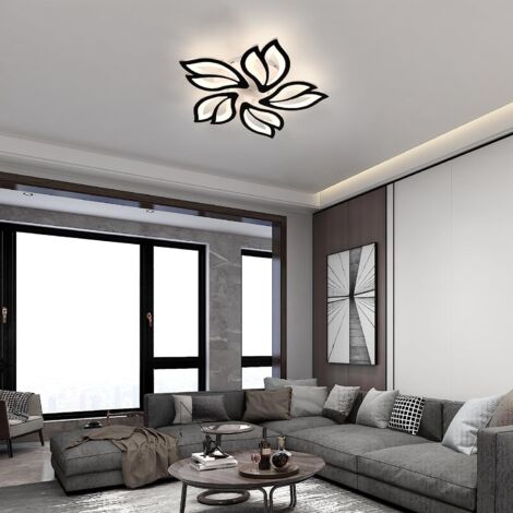 GOECO Plafón LED Regulable Moderno Creativa forma floral Lámpara Techo LED Regulable 3000K-6000K Para salón dormitorio comedor despacho Negro