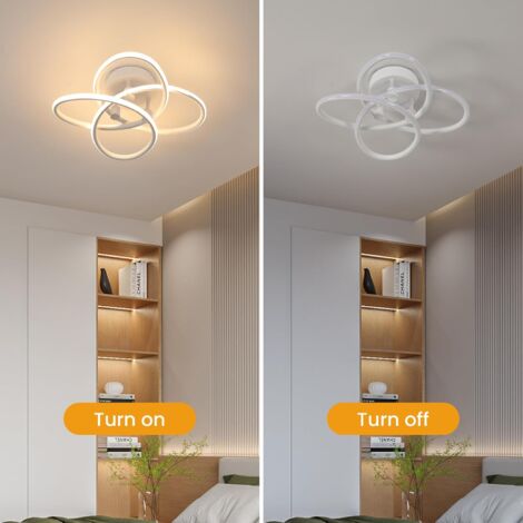 GOECO Lámpara de techo LED para dormitorio, lámpara de techo acrílica con diseño floral creativo moderno, luz blanca cálida 3000K 38W 4500LM, luz de techo LED moderna