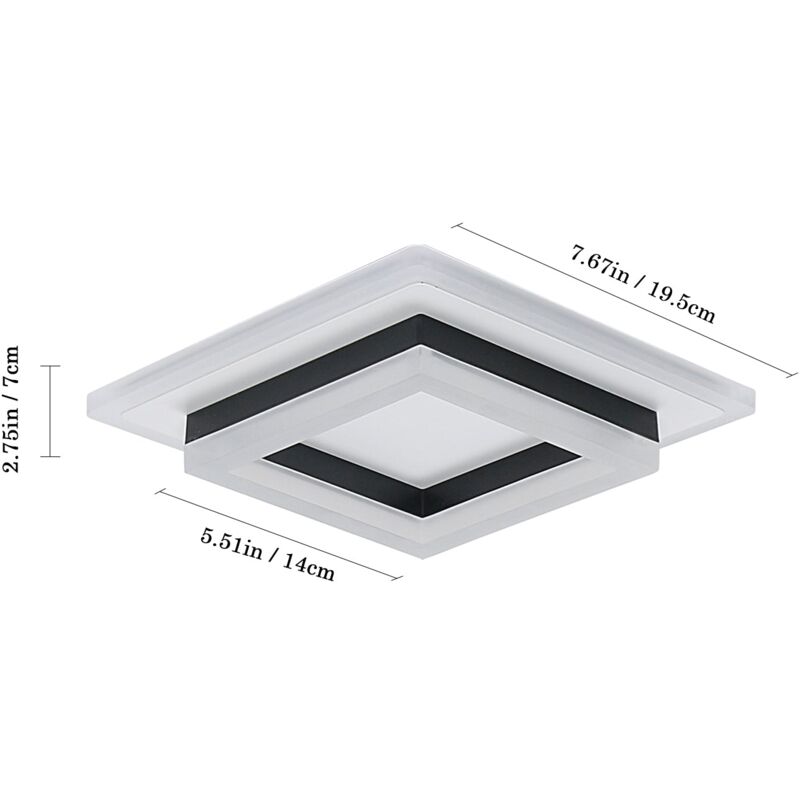 Moderne LED Deckenleuchte 24W, 4500K Neutralweiß – Doppeltes Quadrat-Design, Für Wohnzimmer & Schlafzimmer