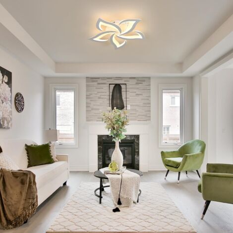 GOECO LED Deckenleuchte Modernes Design Warmweiß 3000K Kreative Blumenform Deckenlampe Für Wohnzimmer Schlafzimmer Esszimmer Büro Weiß