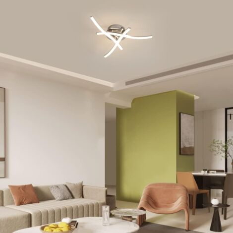 GOECO LED Deckenleuchte, Wellenförmige Deckenleuchte, Neutralweißes Licht 4000K, Integrierte LED 18W 1600 Lm, Moderner Kronleuchter für Restaurant Wohnzimmer Schlafzimmer
