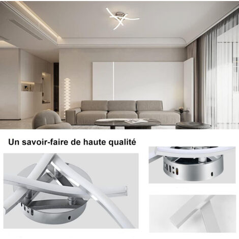 GOECO LED Deckenleuchte, Wellenförmige Deckenleuchte, Neutralweißes Licht 4000K, Integrierte LED 18W 1600 Lm, Moderner Kronleuchter für Restaurant Wohnzimmer Schlafzimmer