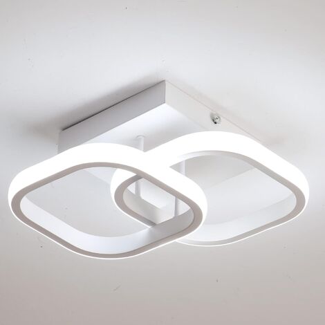GOECO LED-Deckenleuchte, Deckenleuchte, 24 W, 2550 lm, Kronleuchter, Weiß, Acryl, 6000 K, Kaltweiß, für Schlafzimmer, Wohnzimmer, Flur, Küche, Durchmesser 29 cm