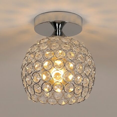 GOECO kristall deckenlampe moderne, Crystal Deckenleuchte LED Leuchter Ball Mini Deckenleuchte mit Iron Shade für Wohnzimmer, Schlafzimmer, Korridor, Warm White
