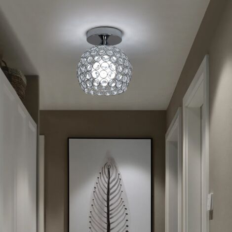 GOECO kristall deckenlampe moderne, Crystal Deckenleuchte LED Leuchter Ball Mini Deckenleuchte mit Iron Shade für Wohnzimmer, Schlafzimmer, Korridor, Warm White