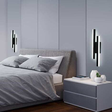 GOECO LED Wandleuchte Moderne Form der Leitung Wandlampe Kaltweiß 6000K Für Schlafzimmer, Wohnzimmer, Flur, Diele Schwarz