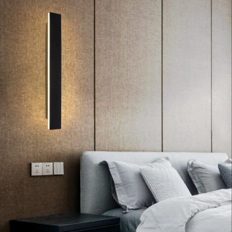 GOECO LED Wandleuchte Moderne Form der Leitung Wandlampe Warmweiß 3000K Für Schlafzimmer, Wohnzimmer, Flur, Diele Schwarz