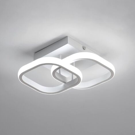 GOECO LED-Deckenleuchte, Deckenleuchte, 24 W, 2550 lm, Kronleuchter, Weiß, Acryl, 6000 K, Kaltweiß, für Schlafzimmer, Wohnzimmer, Flur, Küche, Durchmesser 29 cm