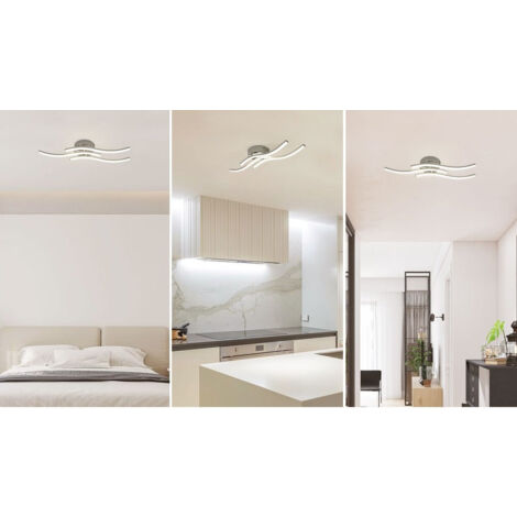GOECO LED-Deckenleuchte, Hängelampe in Wellenform, Integrierte LEDs 18W 1600 Lumen, Moderner Kronleuchter für Wohnzimmer oder Küche, Neutralweißes Licht 4000K
