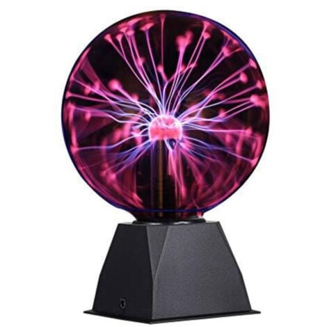 GOECO 6 Zoll Magische Plasmakugel, Globe Sphere Light Berührungs- und Schallempfindliche Plasma Ball Elektrostatische Kugel, 220V, Rotlicht