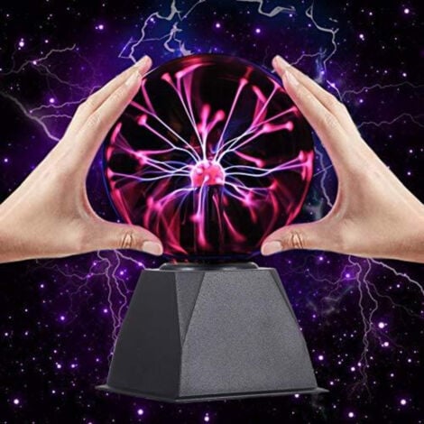 GOECO 6 Zoll Magische Plasmakugel, Globe Sphere Light Berührungs- und Schallempfindliche Plasma Ball Elektrostatische Kugel, 220V, Rotlicht