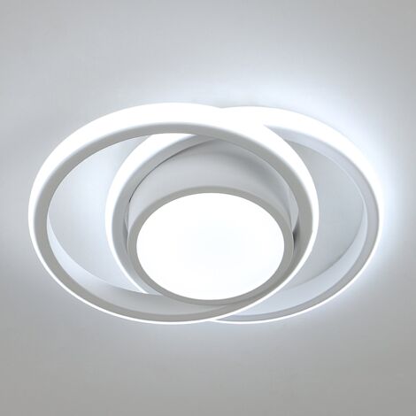 GOECO LED Deckenleuchte 32W Modernes Design Kaltweiß 6000K Rund Deckenlampe Für Wohnzimmer Schlafzimmer Esszimmer Büro Weiß