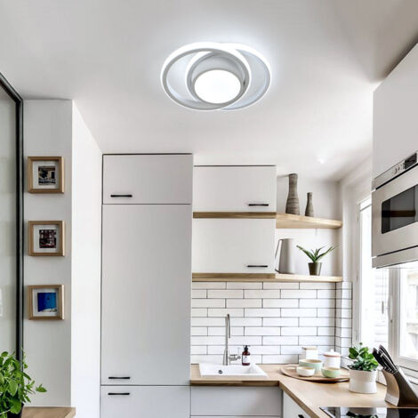 GOECO LED Deckenleuchte 32W Modernes Design Kaltweiß 6000K Rund Deckenlampe Für Wohnzimmer Schlafzimmer Esszimmer Büro Weiß