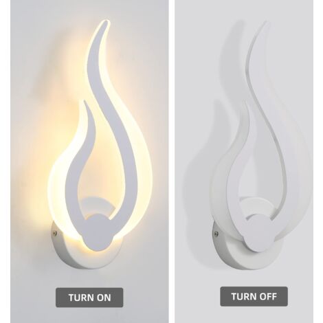 GOECO LED Wandleuchte Moderne Flamme Wandlampe Warmweiß 3000K Für Schlafzimmer Wohnzimmer Flur Diele