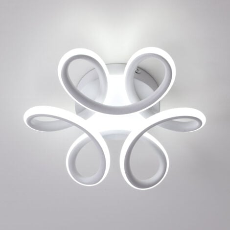GOECO Led Deckenleuchte, Modern Deckenlampe 22W 1800LM, Kaltweiß 6500K Kreatives Design Deckenbeleuchtung Led für Schlafzimmer Badezimmer Küche Gang Balkon (Weiß, Ø26cm)