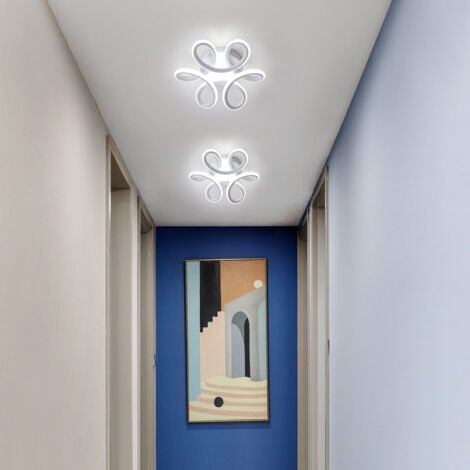 GOECO Led Deckenleuchte, Modern Deckenlampe 22W 1800LM, Kaltweiß 6500K Kreatives Design Deckenbeleuchtung Led für Schlafzimmer Badezimmer Küche Gang Balkon (Weiß, Ø26cm)