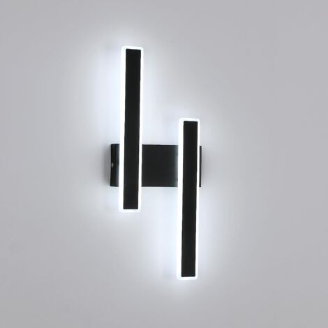 GOECO LED Wandleuchte Moderne Form der Leitung Wandlampe Kaltweiß 6000K Für Schlafzimmer, Wohnzimmer, Flur, Diele Schwarz