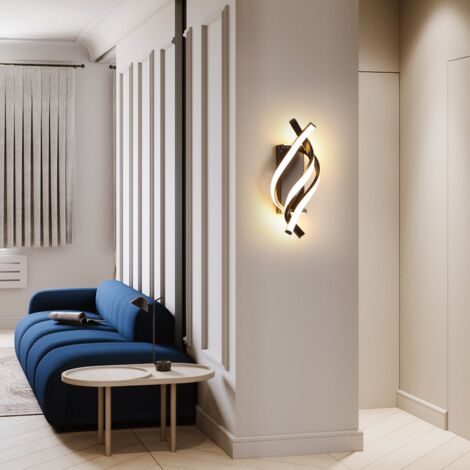 GOECO LED Wandbeleuchtung, Wandleuchte Innen Modern 18W, Wandlampe Innen LED Gebogenes Design, 3000 K warmweißes Licht, 1620 Lumen, schwarz, für Schlafzimmer, Arbeitszimmer