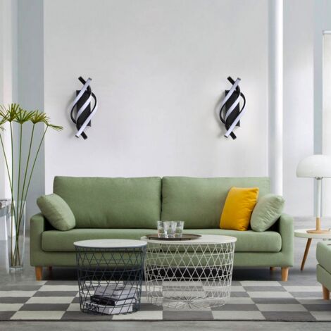 GOECO LED Wandbeleuchtung, Wandleuchte Innen Modern 18W, Wandlampe Innen LED Gebogenes Design, 3000 K warmweißes Licht, 1620 Lumen, schwarz, für Schlafzimmer, Arbeitszimmer