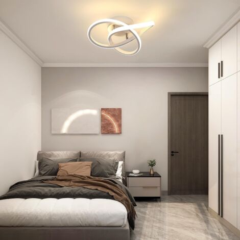 GOECO LED-Deckenleuchte, 30 W, modernes Design, warmweiß 3000 K, Deckenlampe für Wohnzimmer, Schlafzimmer, Esszimmer, Büro, weiß, Durchmesser 30 cm