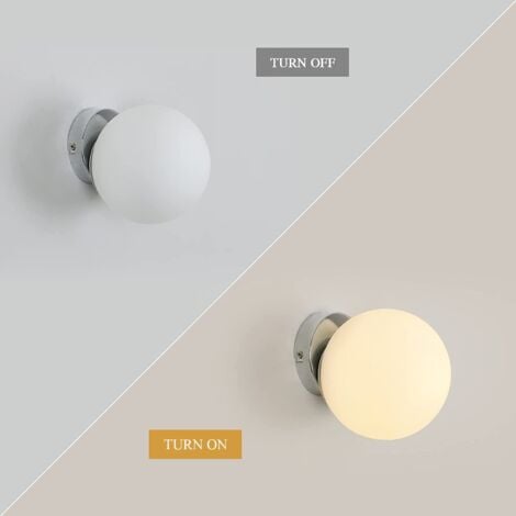 GOECO Wandleuchte Innen Glas Moderne Wandlampe E27 Basis Für Schlafzimmer, Wohnzimmer, Flur, Diele