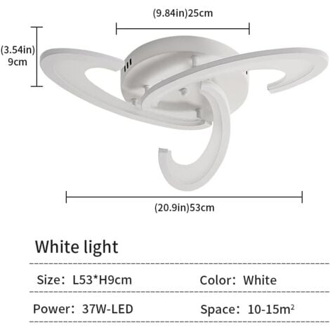 GOECO LED Deckenleuchte Design Kaltweiß 6000K Kreative Blumenform Deckenlampe Für Wohnzimmer Schlafzimmer Esszimmer Büro Weiß