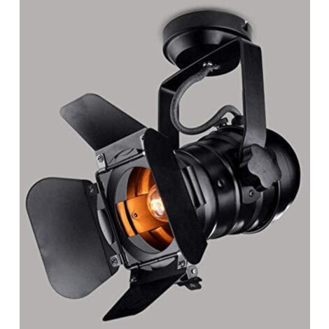 GOECO LED Deckenstrahler, groß, L 31 x B 17 x H 35 cm, Vintage, Loft, Industrial, Deckenleuchte mit E27-LED-Spot, einstellbarer Rahmen, moderne Beleuchtung für Schlafzimmer, Café, Shop, Wohnzimmer, Sc (1/5)