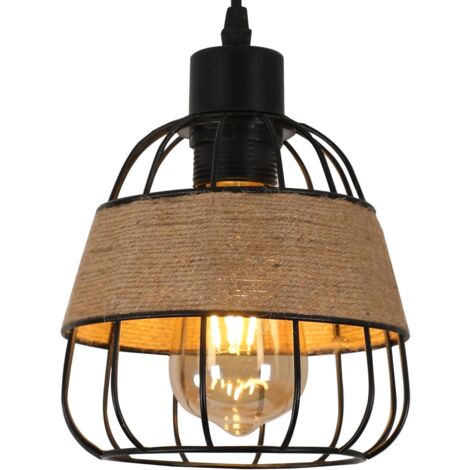 IDEGU Industrielle Hängeleuchte – Schwarzer Käfig-Design, E27, 60 W
