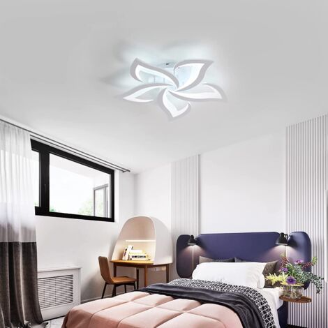 GOECO LED-Deckenleuchte, Moderne Deckenlampe 60W 4500LM, Moderne Blütenblatt-Deckenleuchte für Wohnzimmer, Küche, Schlafzimmer, Esszimmer (Kaltweiß 6000K, Durchmesser 60cm)