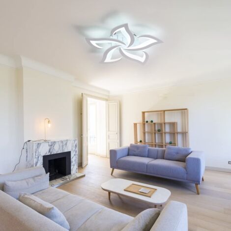 GOECO LED-Deckenleuchte, Moderne Deckenlampe 60W 4500LM, Moderne Blütenblatt-Deckenleuchte für Wohnzimmer, Küche, Schlafzimmer, Esszimmer (Kaltweiß 6000K, Durchmesser 60cm)