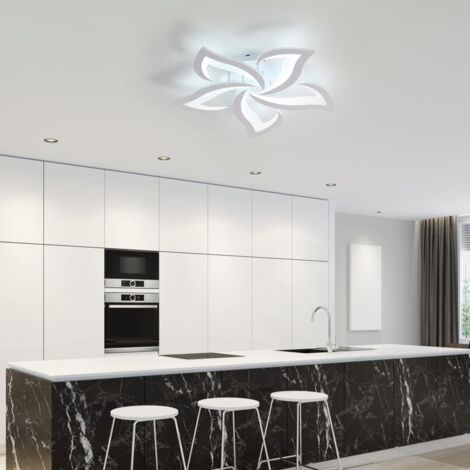 GOECO LED-Deckenleuchte, Moderne Deckenlampe 60W 4500LM, Moderne Blütenblatt-Deckenleuchte für Wohnzimmer, Küche, Schlafzimmer, Esszimmer (Kaltweiß 6000K, Durchmesser 60cm)