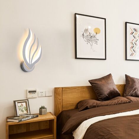 GOECO LED Wandleuchte Moderne, Kreatives Blattform Design Wandlampe LED Innen, 14W Weiß Innenleuchten Acryl Lampe für Wohnzimmer, Korridor, Schlafzimmer, Gang, Warmes Licht 3500K