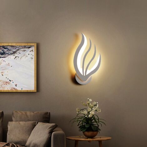 GOECO LED Wandleuchte Moderne, Kreatives Blattform Design Wandlampe LED Innen, 14W Weiß Innenleuchten Acryl Lampe für Wohnzimmer, Korridor, Schlafzimmer, Gang, Warmes Licht 3500K