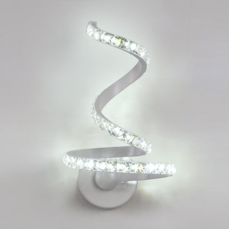 GOECO LED Kristall Wandleuchte, 12W Nordic Style Aluminium Wandleuchte, K9 Kristallleuchte für Schlafzimmer Wohnzimmer Nachttisch Kühles Wei