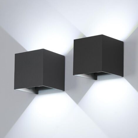 GOECO Wasserdichte Wandleuchte, Sandfarbe, 10 cm, 6 W, 6000 K weißes Licht, ideal für den Außenbereich mit Winkeleinstellung